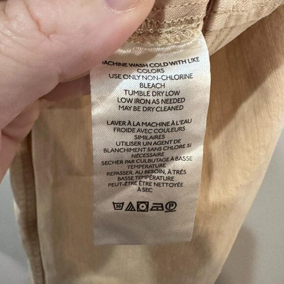 Maeve Anthropologie Culotte Wide Leg Cropped Pants Size 6 Beige High Waisted - Picture 8 of 9